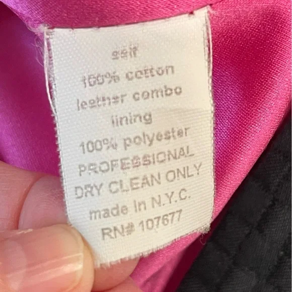 Alice + Olivia | Leather Trim Belted Trench Coat | Black | M/6 - Picture 12 of 12